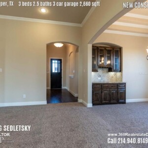 New Construction Home in Prosper, TX. Contact Oleg Sedletsky REALTOR - 214.940.8149 - www.360RealEstateDFW.com - JP & Associates Realtors 3 Beds, 2.5 Baths, 3 Car Garage, 2660 sqft Note! Information provided is deemed reliable, but is not guaranteed and should be independently verified. Price and Home Availability is subject to change without notice. Square footages are approximate.