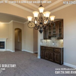 New Construction Home in Prosper, TX. Contact Oleg Sedletsky REALTOR - 214.940.8149 - www.360RealEstateDFW.com - JP & Associates Realtors 3 Beds, 2.5 Baths, 3 Car Garage, 2660 sqft Note! Information provided is deemed reliable, but is not guaranteed and should be independently verified. Price and Home Availability is subject to change without notice. Square footages are approximate.