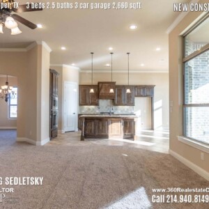 New Construction Home in Prosper, TX. Contact Oleg Sedletsky REALTOR - 214.940.8149 - www.360RealEstateDFW.com - JP & Associates Realtors 3 Beds, 2.5 Baths, 3 Car Garage, 2660 sqft Note! Information provided is deemed reliable, but is not guaranteed and should be independently verified. Price and Home Availability is subject to change without notice. Square footages are approximate.