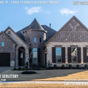 New Construction Home in Prosper, TX. Contact Oleg Sedletsky REALTOR - 214.940.8149 - www.360RealEstateDFW.com - JP & Associates Realtors 3 Beds, 2.5 Baths, 3 Car Garage, 2660 sqft Note! Information provided is deemed reliable, but is not guaranteed and should be independently verified. Price and Home Availability is subject to change without notice. Square footages are approximate.