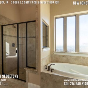 New Construction Home in Prosper, TX. Contact Oleg Sedletsky REALTOR - 214.940.8149 - www.360RealEstateDFW.com - JP & Associates Realtors 3 Beds, 2.5 Baths, 3 Car Garage, 2660 sqft Note! Information provided is deemed reliable, but is not guaranteed and should be independently verified. Price and Home Availability is subject to change without notice. Square footages are approximate.