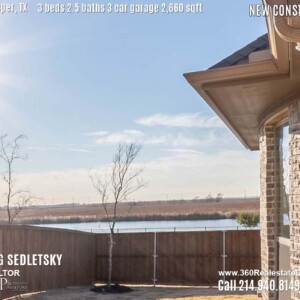 New Construction Home in Prosper, TX. Contact Oleg Sedletsky REALTOR - 214.940.8149 - www.360RealEstateDFW.com - JP & Associates Realtors 3 Beds, 2.5 Baths, 3 Car Garage, 2660 sqft Note! Information provided is deemed reliable, but is not guaranteed and should be independently verified. Price and Home Availability is subject to change without notice. Square footages are approximate.