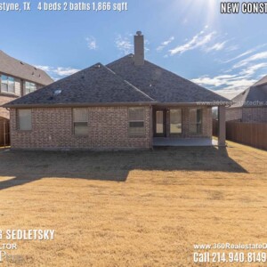 New Construction Home in Van Alstyne, TX Contact Oleg Sedletsky REALTOR - 214.940.8149 - www.360RealEstateDFW.com - JP & Associates Realtors 4 Beds, 2 Baths, 2 Car Garage, 1866 sqft Note! Information provided is deemed reliable, but is not guaranteed and should be independently verified. Price and Home Availability is subject to change without notice. Square footages are approximate.