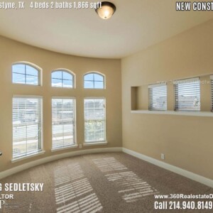New Construction Home in Van Alstyne, TX Contact Oleg Sedletsky REALTOR - 214.940.8149 - www.360RealEstateDFW.com - JP & Associates Realtors 4 Beds, 2 Baths, 2 Car Garage, 1866 sqft Note! Information provided is deemed reliable, but is not guaranteed and should be independently verified. Price and Home Availability is subject to change without notice. Square footages are approximate.