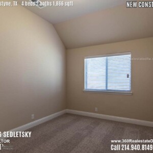 New Construction Home in Van Alstyne, TX Contact Oleg Sedletsky REALTOR - 214.940.8149 - www.360RealEstateDFW.com - JP & Associates Realtors 4 Beds, 2 Baths, 2 Car Garage, 1866 sqft Note! Information provided is deemed reliable, but is not guaranteed and should be independently verified. Price and Home Availability is subject to change without notice. Square footages are approximate.