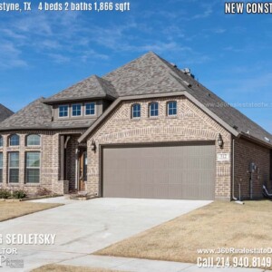 New Construction Home in Van Alstyne, TX Contact Oleg Sedletsky REALTOR - 214.940.8149 - www.360RealEstateDFW.com - JP & Associates Realtors 4 Beds, 2 Baths, 2 Car Garage, 1866 sqft Note! Information provided is deemed reliable, but is not guaranteed and should be independently verified. Price and Home Availability is subject to change without notice. Square footages are approximate.