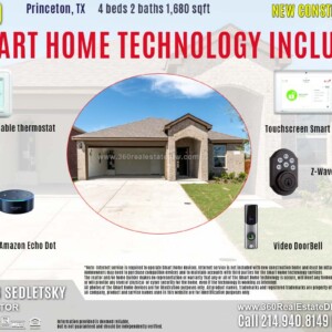 New Construction Home in Princeton, TX. April 2019. Contact Oleg Sedletsky REALTOR - 214.940.8149 - www.360RealEstateDFW.com - JP & Associates Realtors
$220,990 1story, 4 Beds, 2 Baths, 2 Car Garage, 1680 sqft
Note! Information provided is deemed reliable, but is not guaranteed and should be independently verified.
Price and Home Availability is subject to change without notice. Square footages are approximate. Read Smart Home Disclaimer New Construction Home in Princeton, TX. April 2019. Contact Oleg Sedletsky REALTOR - 214.940.8149 - www.360RealEstateDFW.com - JP & Associates Realtors $220,990 1story, 4 Beds, 2 Baths, 2 Car Garage, 1680 sqft Note! Information provided is deemed reliable, but is not guaranteed and should be independently verified. Price and Home Availability is subject to change without notice. Square footages are approximate. Read Smart Home Disclaimer