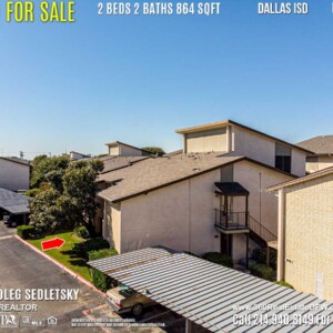 Condo For Sale in Dallas TX. 2 beds 2 baths 864 sqft. Dallas ISD - Call 214.940.8149 Oleg Sedletsky Realtor in Dallas, TX