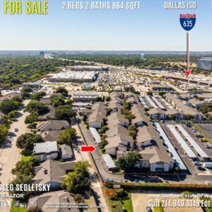 Condo For Sale in Dallas TX. 2 beds 2 baths 864 sqft. Dallas ISD - Call 214.940.8149 Oleg Sedletsky Realtor in Dallas, TX