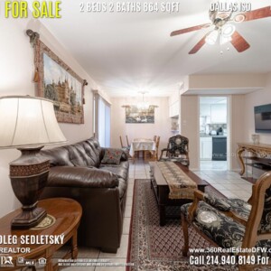 Condo For Sale in Dallas TX. 2 beds 2 baths 864 sqft. Dallas ISD - Call 214.940.8149 Oleg Sedletsky Realtor in Dallas, TX