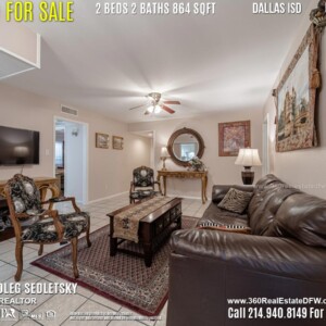 Condo For Sale in Dallas TX. 2 beds 2 baths 864 sqft. Dallas ISD - Call 214.940.8149 Oleg Sedletsky Realtor in Dallas, TX