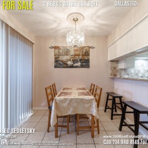 Condo For Sale in Dallas TX. 2 beds 2 baths 864 sqft. Dallas ISD - Call 214.940.8149 Oleg Sedletsky Realtor in Dallas, TX