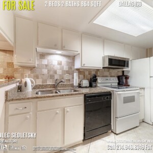 Condo For Sale in Dallas TX. 2 beds 2 baths 864 sqft. Dallas ISD - Call 214.940.8149 Oleg Sedletsky Realtor in Dallas, TX