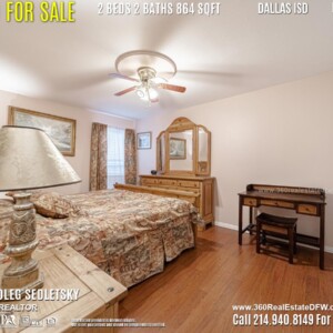 Condo For Sale in Dallas TX. 2 beds 2 baths 864 sqft. Dallas ISD - Call 214.940.8149 Oleg Sedletsky Realtor in Dallas, TX