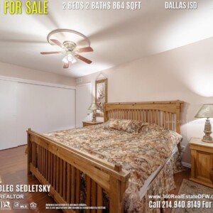 Condo For Sale in Dallas TX. 2 beds 2 baths 864 sqft. Dallas ISD - Call 214.940.8149 Oleg Sedletsky Realtor in Dallas, TX