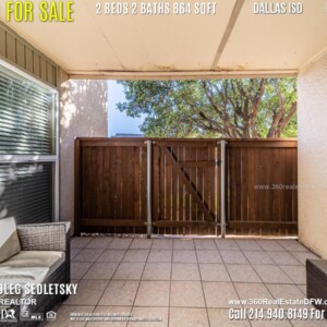 Condo For Sale in Dallas TX. 2 beds 2 baths 864 sqft. Dallas ISD - Call 214.940.8149 Oleg Sedletsky Realtor in Dallas, TX