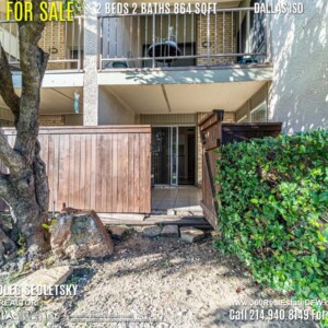 Condo For Sale in Dallas TX. 2 beds 2 baths 864 sqft. Dallas ISD - Call 214.940.8149 Oleg Sedletsky Realtor in Dallas, TX