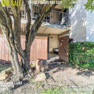 Condo For Sale in Dallas TX. 2 beds 2 baths 864 sqft. Dallas ISD - Call 214.940.8149 Oleg Sedletsky Realtor in Dallas, TX