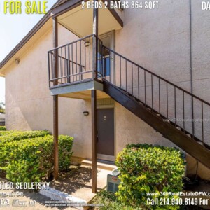 Condo For Sale in Dallas TX. 2 beds 2 baths 864 sqft. Dallas ISD - Call 214.940.8149 Oleg Sedletsky Realtor in Dallas, TX