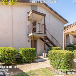 Condo For Sale in Dallas TX. 2 beds 2 baths 864 sqft. Dallas ISD - Call 214.940.8149 Oleg Sedletsky Realtor in Dallas, TX