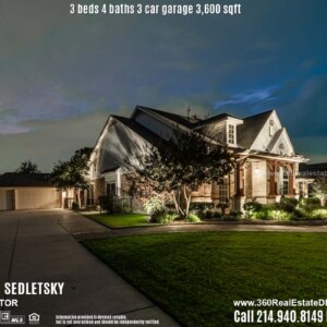 Beautiful House For Sale in Parker TX. 3 beds 4 baths 3-car garage 3,600 sqft. Allen ISD - Call 214.940.8149 Oleg Sedletsky Realtor in Parker, TX