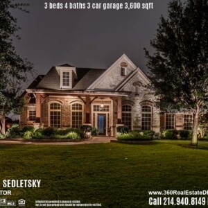 Beautiful House For Sale in Parker TX. 3 beds 4 baths 3-car garage 3,600 sqft. Allen ISD - Call 214.940.8149 Oleg Sedletsky Realtor in Parker, TX