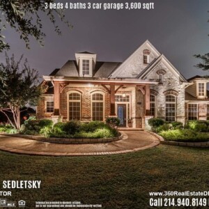 Beautiful House For Sale in Parker TX. 3 beds 4 baths 3-car garage 3,600 sqft. Allen ISD - Call 214.940.8149 Oleg Sedletsky Realtor in Parker, TX
