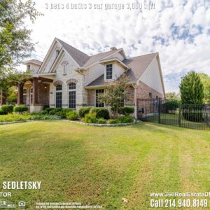Beautiful House For Sale in Parker TX. 3 beds 4 baths 3-car garage 3,600 sqft. Allen ISD - Call 214.940.8149 Oleg Sedletsky Realtor in Parker, TX