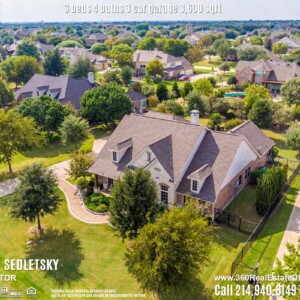 Beautiful House For Sale in Parker TX. 3 beds 4 baths 3-car garage 3,600 sqft. Allen ISD - Call 214.940.8149 Oleg Sedletsky Realtor in Parker, TX